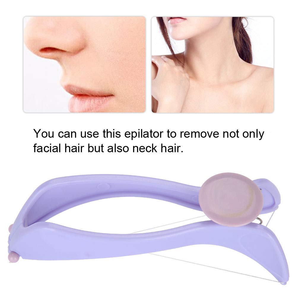 Facial Hair Threading Removal, Purple Facial Epilator Threading Hair Removal Epilator ABS Comfortable for Women
